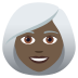 👩🏿‍🦳 woman: dark skin tone, white hair display on JoyPixels